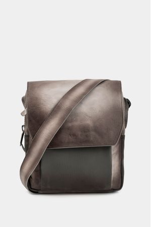 Morral ground de cuero para hombre tapa y cremallera