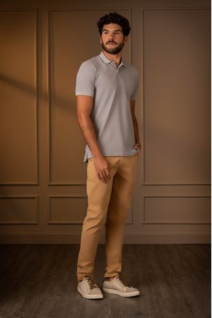 Polo paramo de algodón para hombre aspecto melange