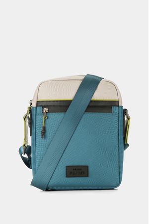 Morral bravo de lona para hombre detalles en cuero