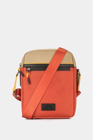 Morral bravo de lona para hombre detalles en cuero