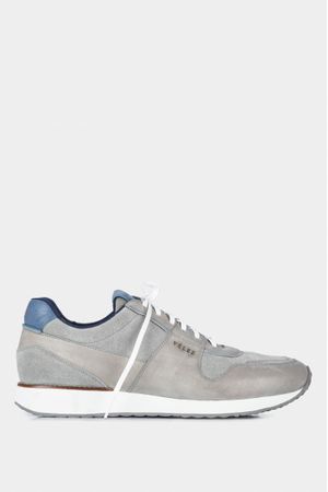 Zapatilla penumbra de cuero liso y gamuzado para hombre silueta deportiva