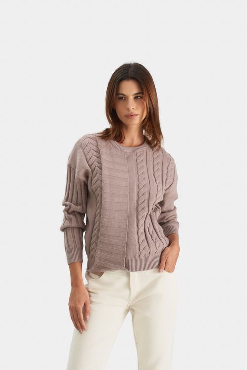 Sweater uyuni cerrado para mujer tejido rectilíneo