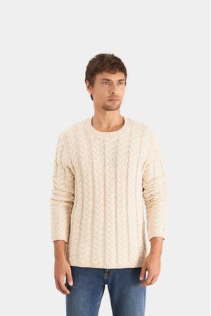 Sweater capri tejido en algodón para hombre textura trenzada