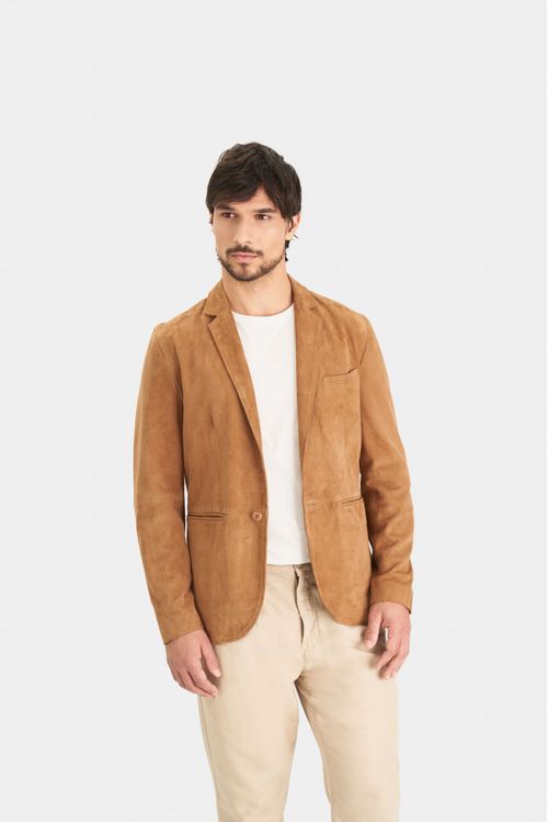 Blazer niger de gamuza para hombre fit semi ajustado